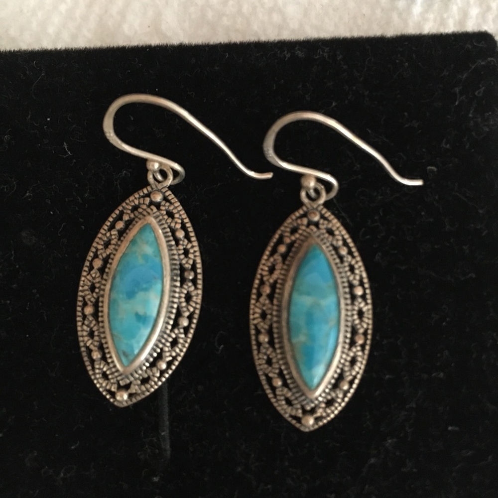 Persian Boho Sterling silver + turquoise earrings
